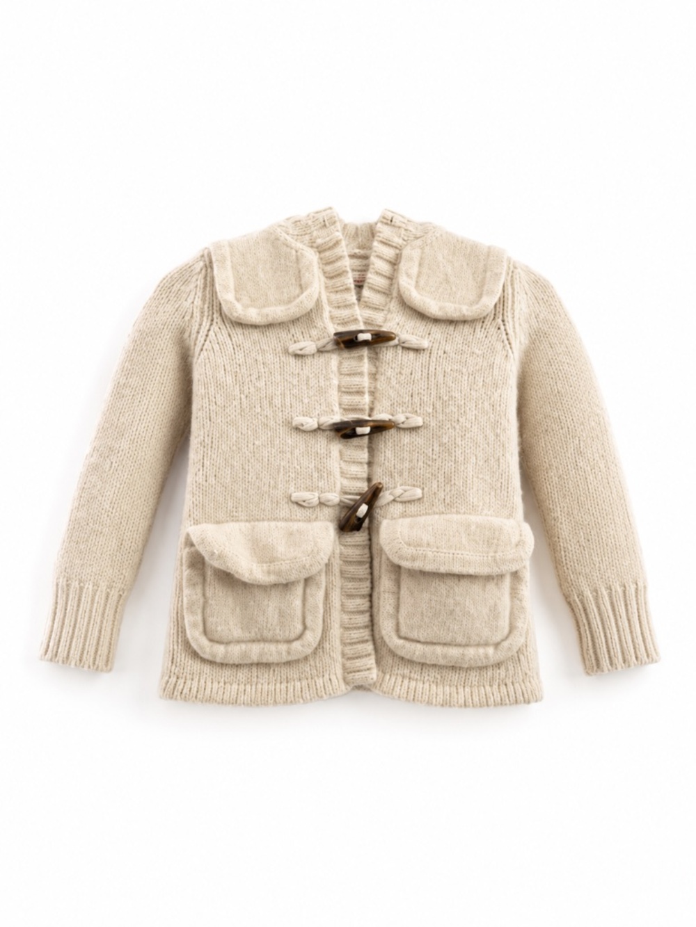 Juicy Couture Girls Cream Knit Toggle Cardigan Sweater Size 10